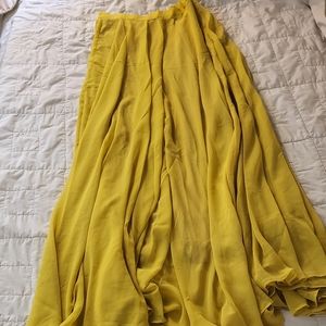 Lucy paris yellow chevron maxi skirt